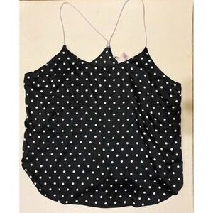 Victoria's Secret Women's Sleep Black White Polka Dots Cami Tank XL